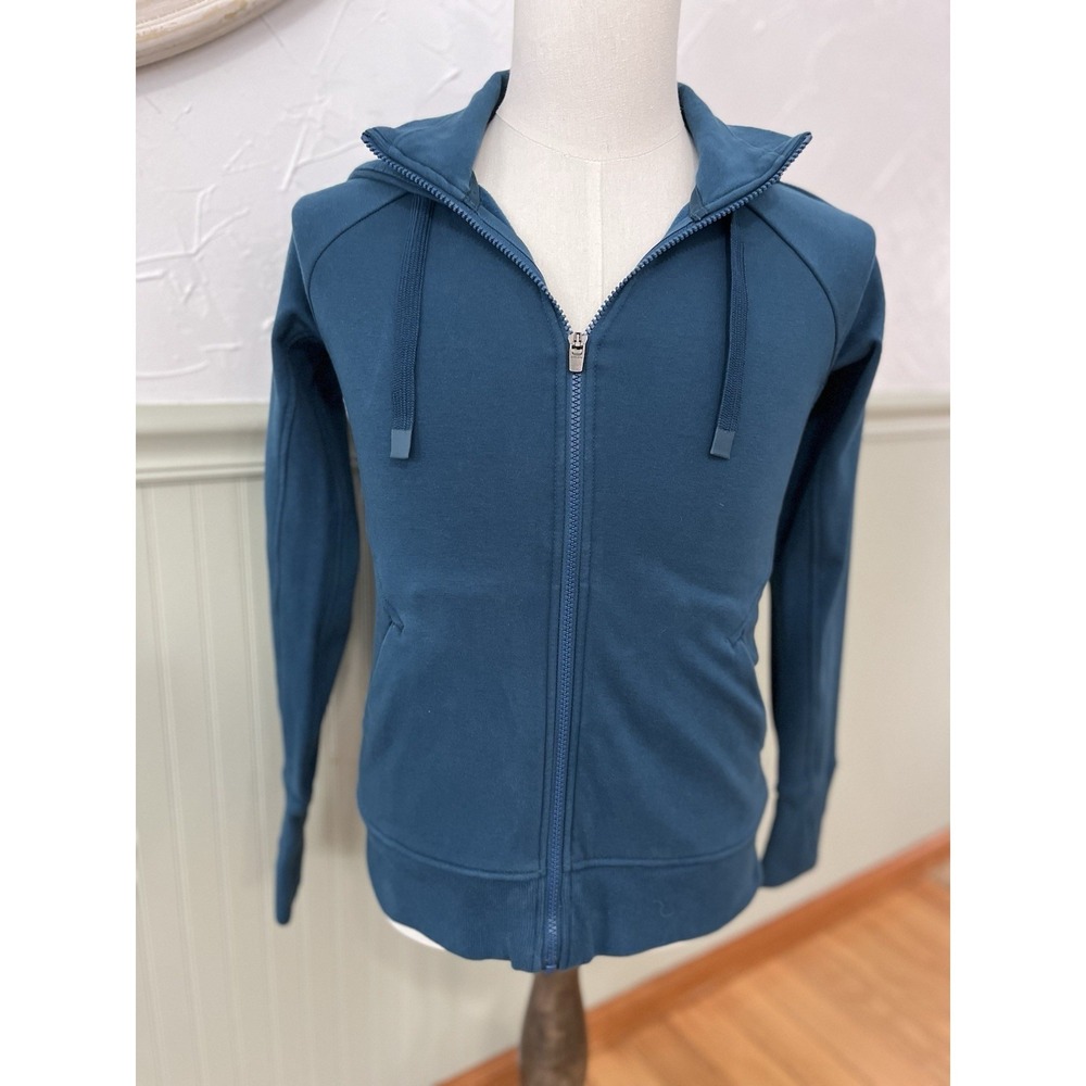 Athleta Womnes Blue Triumph Hoodie  Size Small Petite Full‎ Zip Workwear
